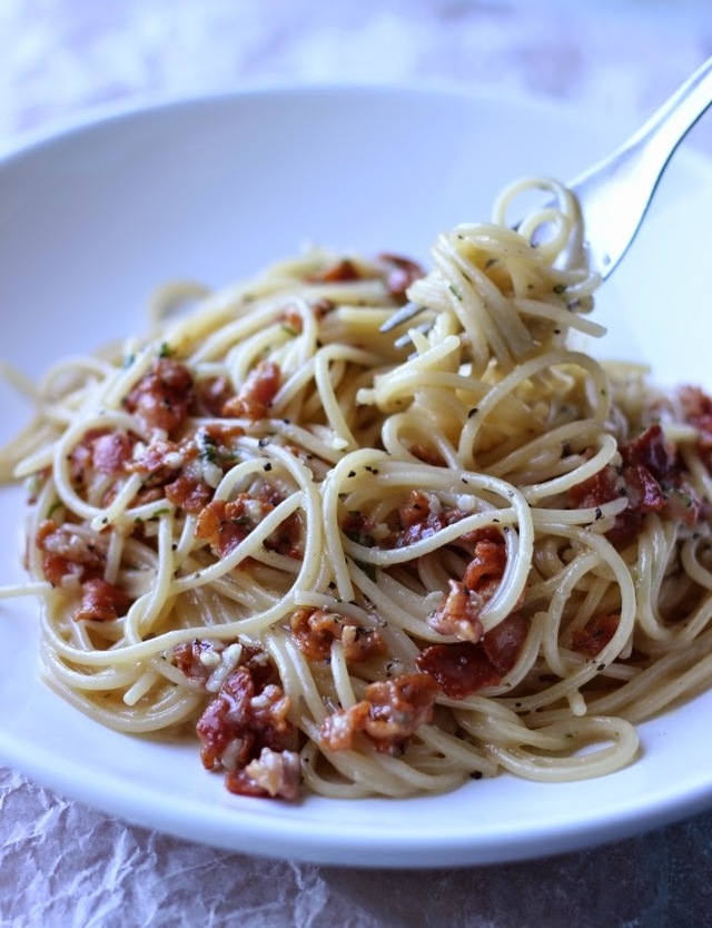 Spagetti carbonara eli miilunpolttajan spagetti