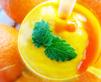 Appelsiinismoothie (munaton, maidoton, sokeriton, gluteeniton, viljaton, paleo, vegaaninen)