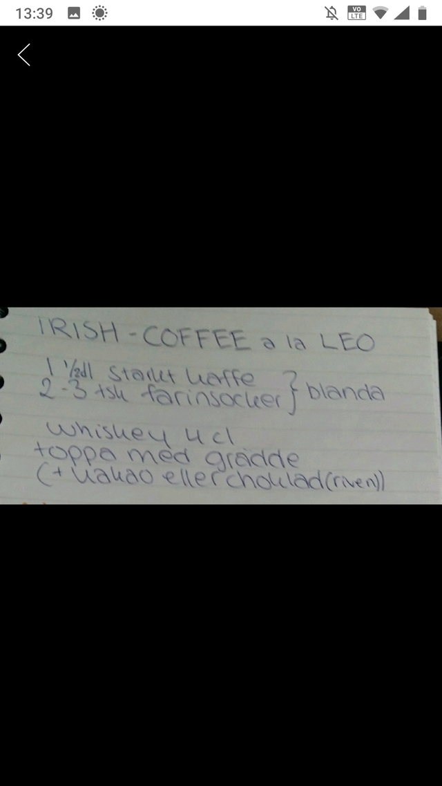Leos Irish Coffee