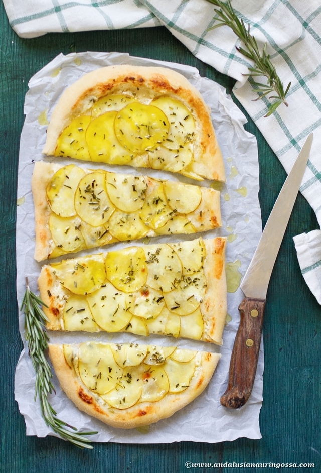 Lihattoman lokakuun peruna-rosmariinipizza Pizza con patate e rosmarino ja Taittinger Réserve Brut