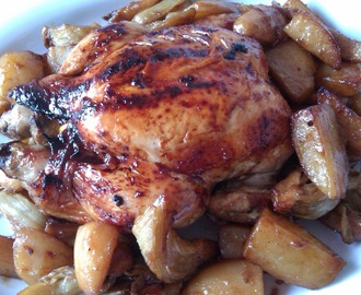 Hunajalla "lakattu" kana.....loistava Juhannusherkku tai viikonloppuruoka!