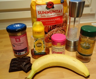 Mukikakku - banaani, maapähkinää ja suklaata