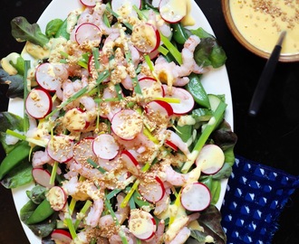 Salaattirakkautta - misokastikkeella silattu katkarapusalaatti