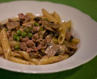 Penne alla Boscaiola - koti lautasella