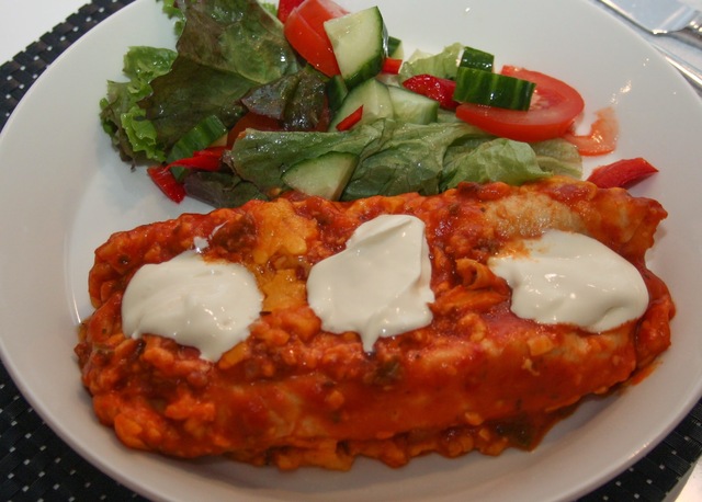 Enchiladat jauhelihasta