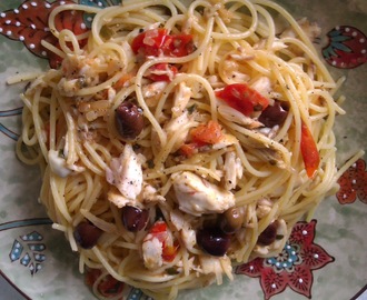 Nikan Nopeat…….maanantain maukas "kaiketon" lounaspasta kalasta: Spaghettia ja meriahventa