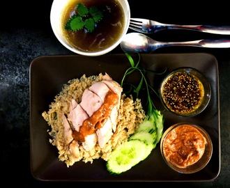 Khao man gai / Hainanese chicken rice eli riisiä ja kanaa aasialaisittain