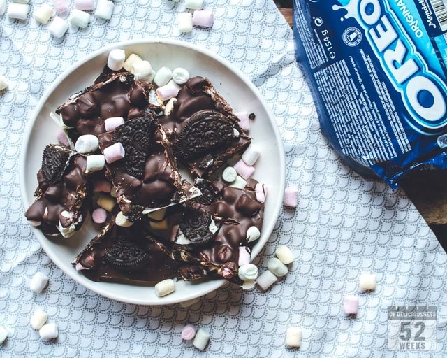 Laiskan kokin rocky road Oreo-kekseillä