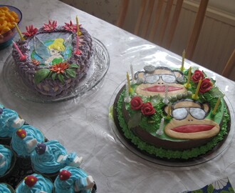 paul frank kakku; helina keiju kakku; smurffi muffinsit...Lasten juhlat v.2011