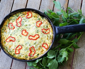 Kinkku-herkkusienimunakas uunissa - Frittata