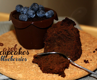 Carob cupcakes with fresh blueberries