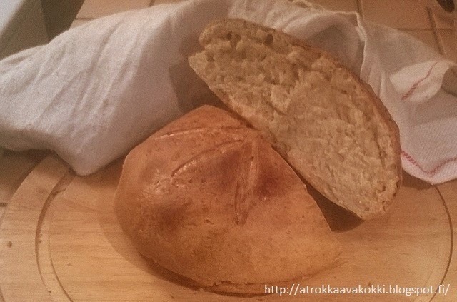 Levain-leipää itse tehdyllä hiivalla ja juurella