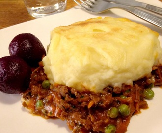 Shepherd´s pie, brittien kulinaarinen lahja maailmalle.