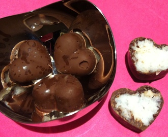 Sjokoladehjerter med kokosfyll