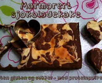 Marmorert sjokoladekake til Valentinesday