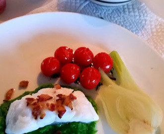 Lettsaltet torsk med ertepure, fennikel og bacon – juletorsk som smaker!