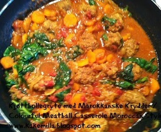 Fargerik Kjøttbollegryte med Marokkanske Krydder / Colourful Meatball Casserole Moroccan Style