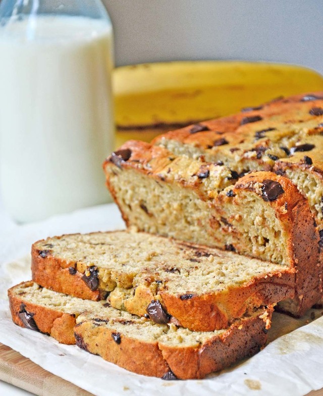 Sunt bananbrød med sjokoladebiter