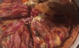 Bacon og kjøttdeig pai