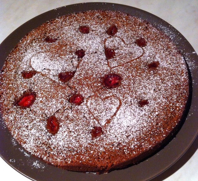 Bringebærbrownies m/kokossukker og mandelmel