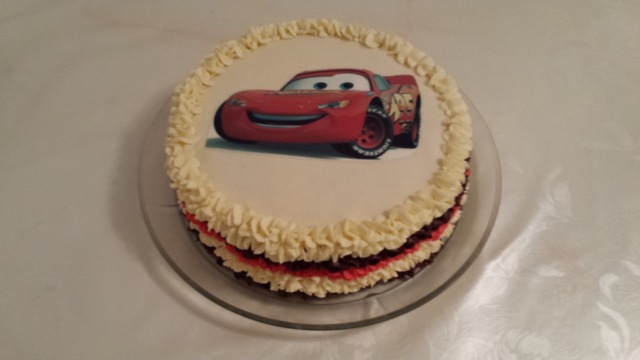 Lynet McQueen kake med spiselig bilde