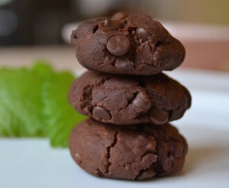 Dobbel skjokolade & peppermynte mini cookies
