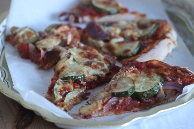 Pizza med squash – vegetar