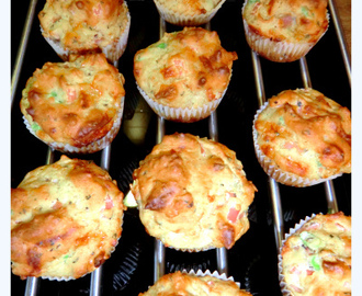 Grove muffins med ost og skinke (gluten- og laktosefrie)