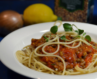Spaghetti & Ragu Bolognese med linser