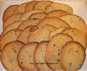 Tone farlig gode cookies med chocolatchip and caramelfudge!!