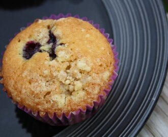 Blåbærmuffins med crispy topping