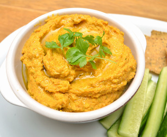 Hummus med ovnsbakt gulrot (gulrothummus)