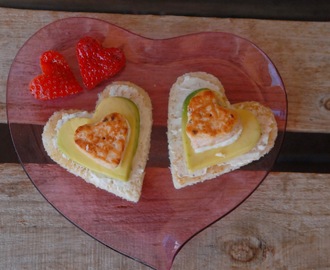 Valentinestapas;Mini Lakseburger hjerter - Mini corazones de salmon