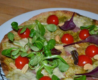 Tortilla pizza og tacosalat med byggris