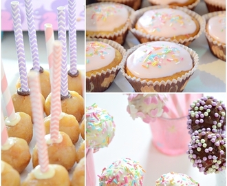Bursdagsforberedelser og muffins cakepops
