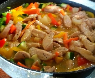 Kyllingkarri-wok – oppladning til julematen….