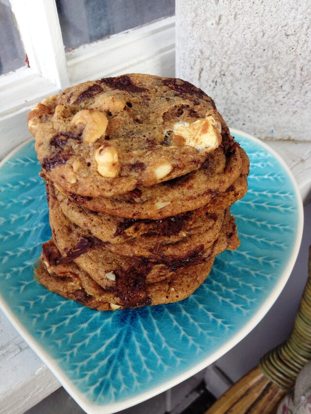 Eksamenscookies med sjokolade,nøtter og marshmallows