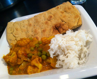Vegetarisk currygryte med linser og blomkål