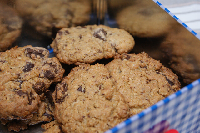 Utrolig gode chocolate chip havrecookies