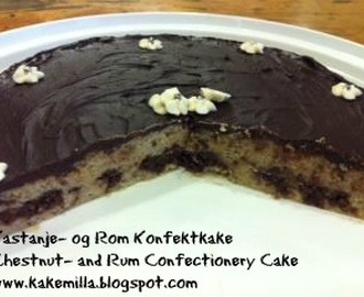 Kastanje- og Rom Konfektkake (Glutenfri) / Chestnut- and Rum Confectionery Cake (Gluten Free)