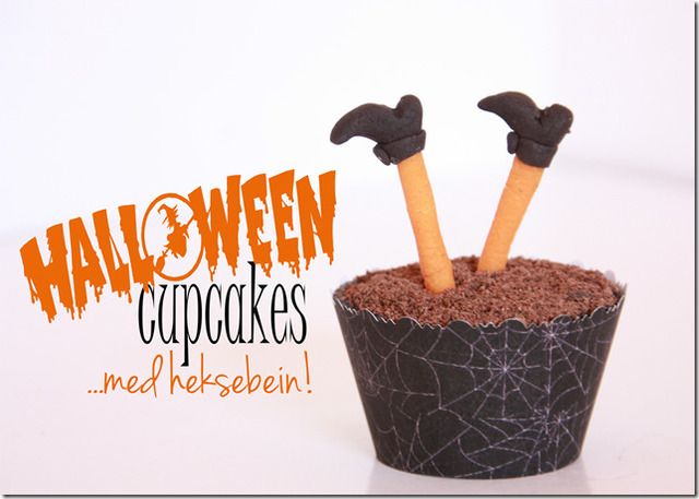 {Halloween} Cupcakes med heksebein!