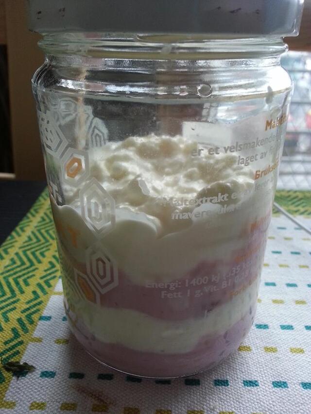 Cottage-chees og yogurt på glass