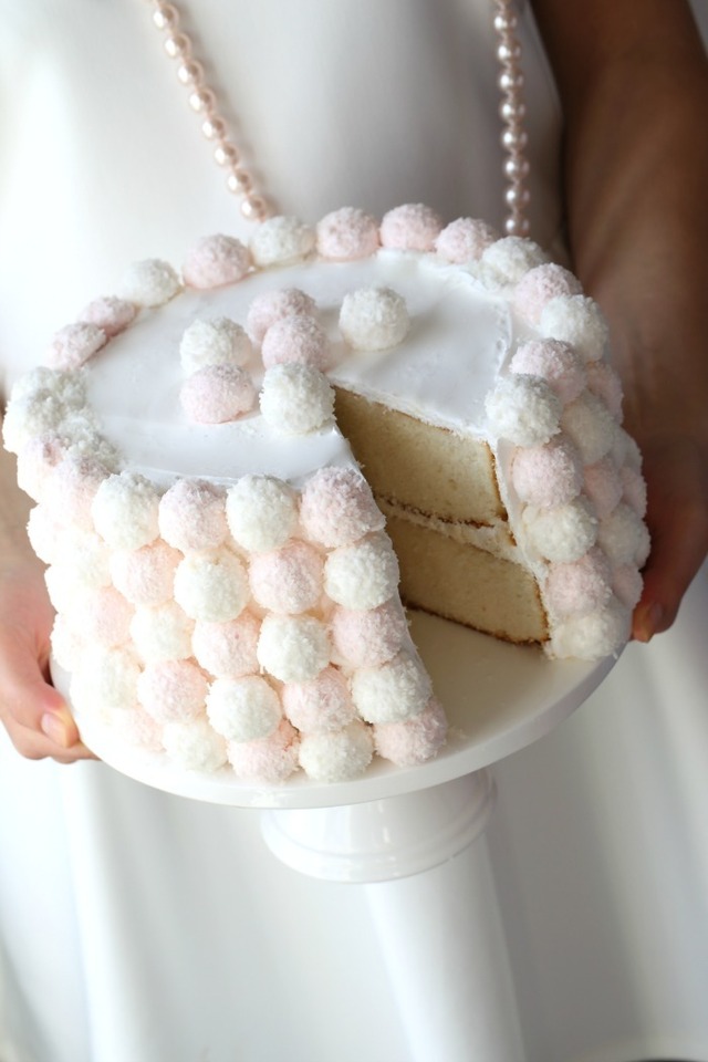 Pretty in pink coconut cake