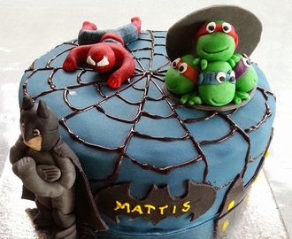 Spiderman-Nija turtles-Batman-kake