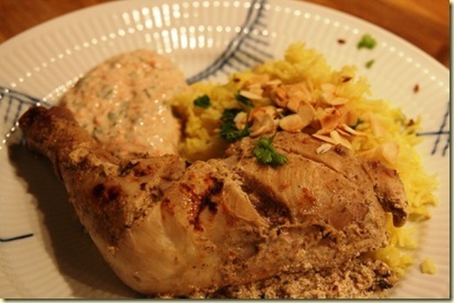Tandoori kylling med ris og raita