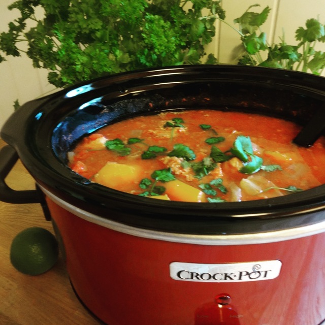 Crock-Pot svinegryte i hot tomatsaus !