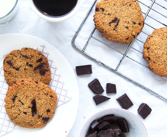 Havre cookies med sjokoladebiter; fri for sukker