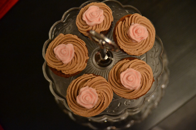 Cupcakes med pynterose