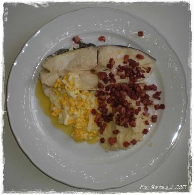 Kveite med sellerirotmos, bacon og eggesmør - lavkarbo ♥