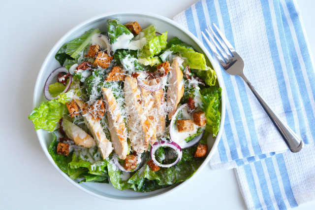 Mager cæsarsalat med kylling / Healthy chicken cæsar salad
